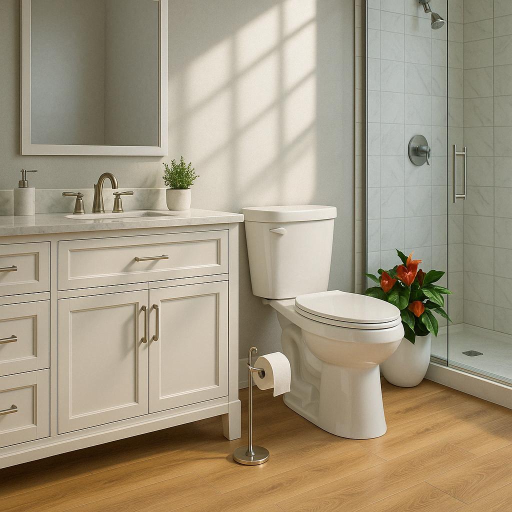 19 in. Tall 2 piece High Efficiency 1.28 GPF Single Flush Elongated Toilet Map Flush 1000g, Seat Included 732829119730 HOROW