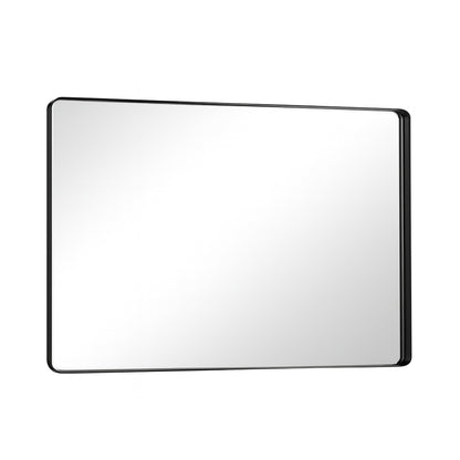 KeonJinn 40 in. W x 30 in. H Modern Rectangular Black Bathroom Mirrors Aluminum Framed Wall Bathroom Vanity Mirror