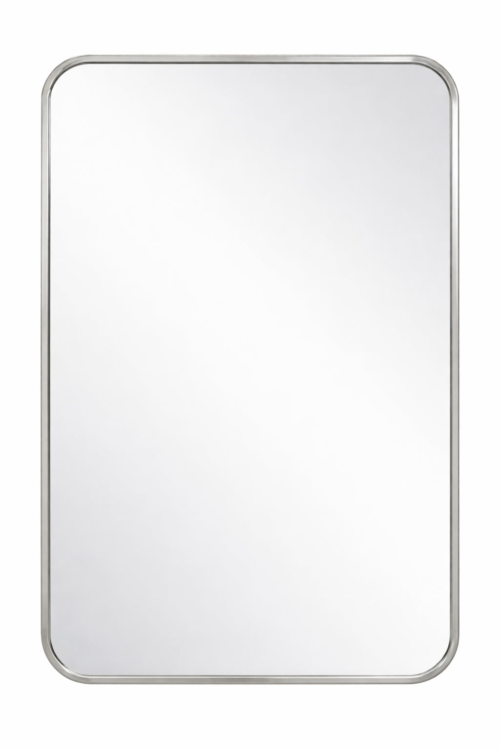 KeonJinn 24 in W x 36 in H Modern Rectangular Silver Gray Aluminum Framed Wall Bathroom Vanity Mirror
