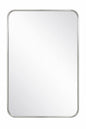 KeonJinn 24 in W x 36 in H Modern Rectangular Silver Gray Aluminum Framed Wall Bathroom Vanity Mirror