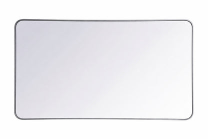 Keonjinn 48 In W X 30 In H Modern Rectangular Brushed Nickel Bathroom Mirror Aluminum Framed Wall Bathroom Vanity Mirror