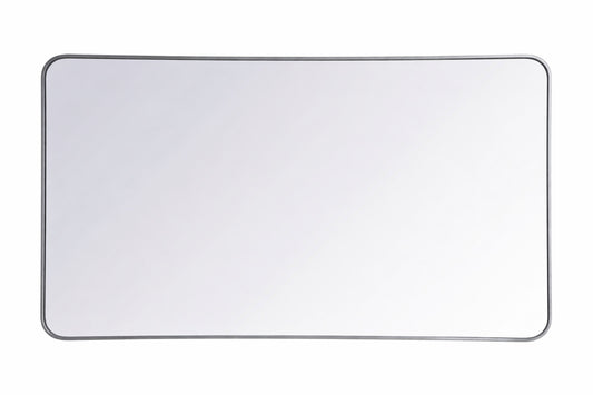 Keonjinn 48 In W X 30 In H Modern Rectangular Brushed Nickel Bathroom Mirror Aluminum Framed Wall Bathroom Vanity Mirror