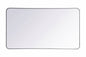 Keonjinn 48 In W X 30 In H Modern Rectangular Brushed Nickel Bathroom Mirror Aluminum Framed Wall Bathroom Vanity Mirror