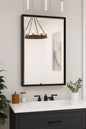 22 in W x 30 in H Rectangular Framed Beveled Edge Wall Bathroom Vanity Mirror in Oil Rubbed Bronze HD XB 5576 ORB