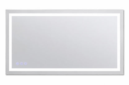 GLSLAND 30 in W x 55 in H LED Light Anti Fog Rectangular Frameless Wall Bathroom Vanity Mirror White