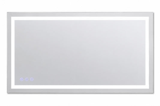 GLSLAND 30 in W x 55 in H LED Light Anti Fog Rectangular Frameless Wall Bathroom Vanity Mirror White