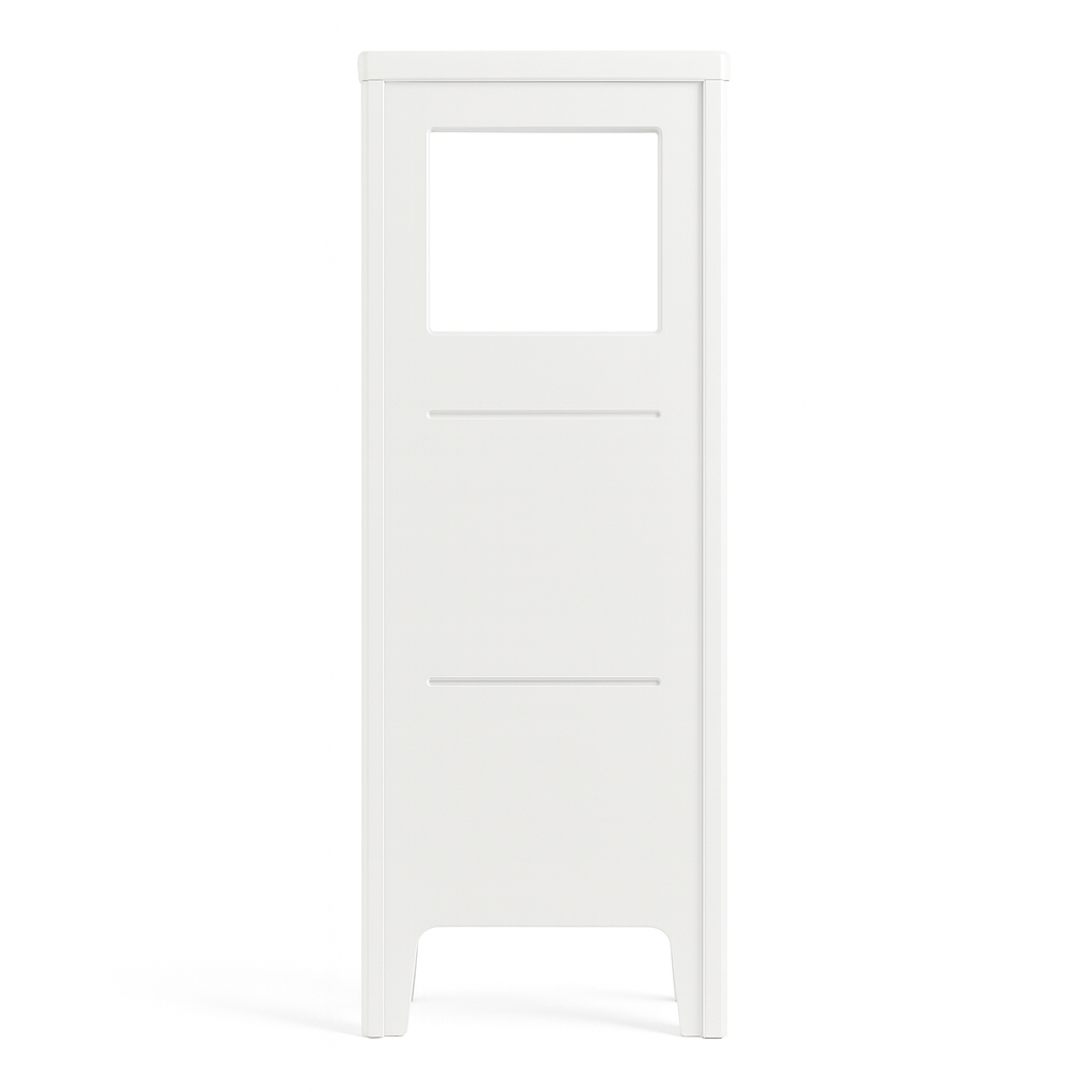 Carnegy Avenue Dune 12 in W x 12 in D x 34 in H Engineered Wood Linen Freestanding Linen Cabinet in White