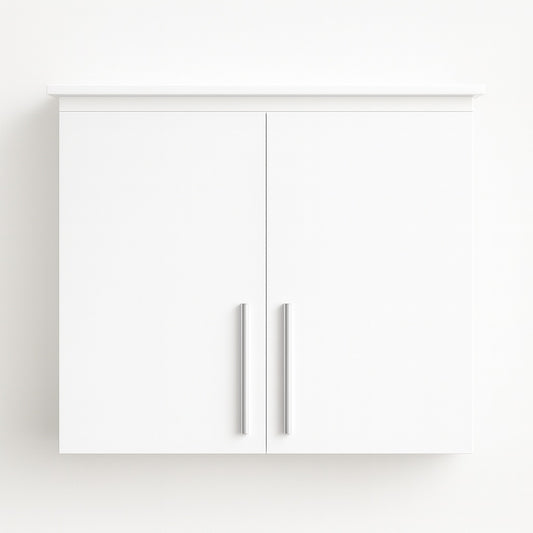 31.5 in. W x 11.81 in. D x 29.92 in. H Bathroom Storage Wall Cabinet in White, Stackable Wall Mounted Storage Cabinet