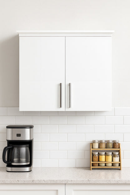 31.5 in. W x 11.81 in. D x 29.92 in. H Bathroom Storage Wall Cabinet in White, Stackable Wall Mounted Storage Cabinet