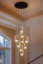 SILJOY 10-Light Dimmable Integrated LED Black Chandelier for Foyer Entryway Lighting