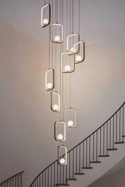 SILJOY 10-Light Dimmable Integrated LED Black Chandelier for Foyer Entryway Lighting