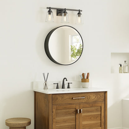 24 in. W x24 in. H Round Black Metal Framed Surface Mount Medicine Cabinet with Mirror
