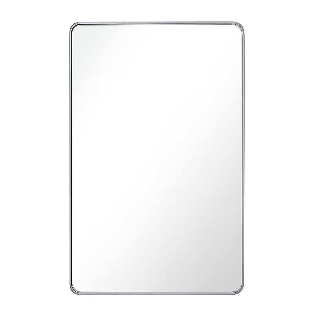 GLSLAND 30 in. W x 48 in. H Large Rectangular Metal Deep Framed Wall Bathroom Vanity Mirror Silver