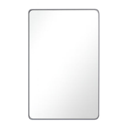 GLSLAND 30 in. W x 48 in. H Large Rectangular Metal Deep Framed Wall Bathroom Vanity Mirror Silver