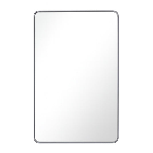 GLSLAND 30 in. W x 48 in. H Large Rectangular Metal Deep Framed Wall Bathroom Vanity Mirror Silver
