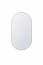 FORCLOVER 20 in W x 32 in H Oval Framed Wall Mount Bathroom Vanity Mirror in Brushed Gold