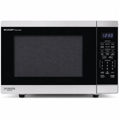 Sharp 20 4 in 1 4 cu ft 1 100 Watt Countertop Microwave in Stainless Steel with Inverter Technology and Sensor Cooking SMC1464KS