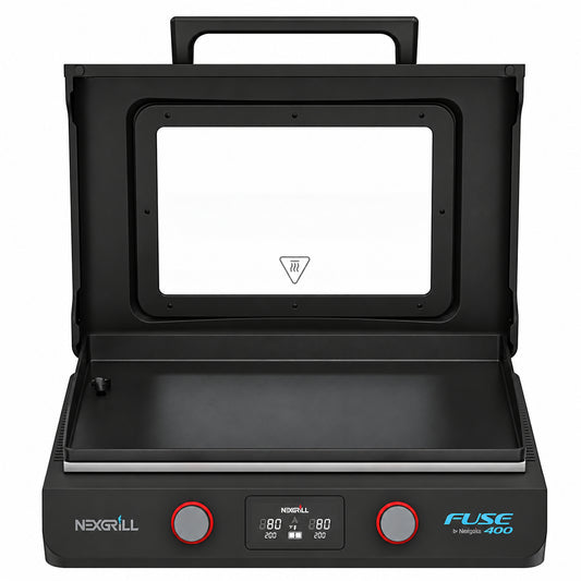 Nexgrill Fuse 400 22 in Tabletop Electric Grill Griddle in Black