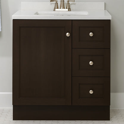 Glacier Bay Bannister 31 in. Single Sink Dusk Bath Vanity with White Cultured Marble Top (Assembled)