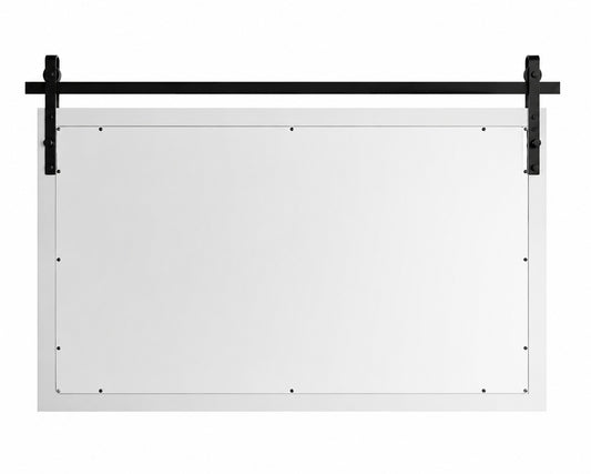 HOMEIBRO Farmhouse 40 in W x 26 in H Rectangle Framed Wall Bathroom Vanity Mirror Accent Mirror in White