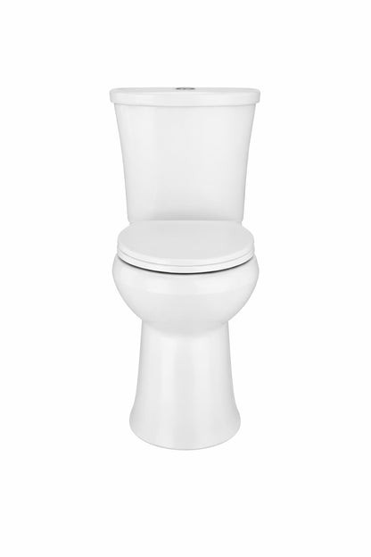 Glacier Bay Power Flush 12 in Rough in 2 Piece 0 95 GPF 1 28 GPF Dual Flush Elongated Toilet in White with Slow Close Seat Included