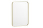 HOMEIBRO 24 in. W x 32 in. H Tempered Glass Rounded Rectangle Framed Wall-Mounted Bathroom Vanity Mirror in Gold