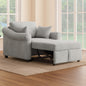 Harper & Bright Designs 3-in-1 Gray Chenille Arm Chair, Sofa Bed Chair, Convertible Sleeper Chair