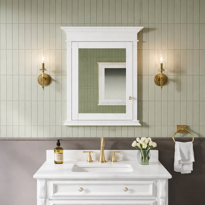 Forclover Fully Assembled 26 In W X 32 In H Rectangular Recessed Mount Solid Wood Medicine Cabinet With Mirror Blum Hinges