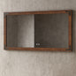 KeonJinn 48 in. W x 36 in. H Large Rectangular Rustic Wood Framed Farmhouse Wall Bathroom Vanity Mirror in Brown