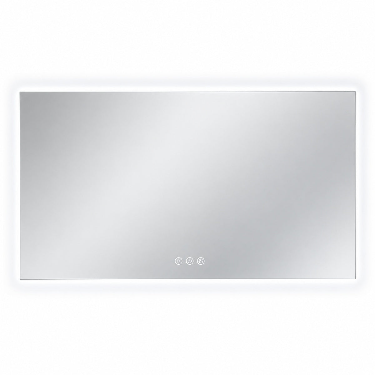 KIOTEE 60 in W x 30 in H Rectangular Frameless Super Bright Backlited LED Anti Fog Tempered Glass Wall Bathroom Vanity Mirror
