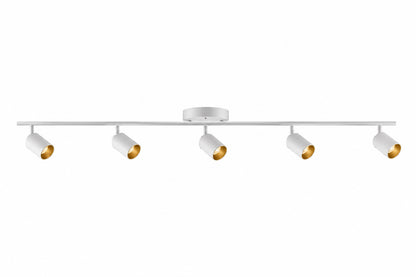Vidalite Shura 48 in 5 Light Matte White Integrated LED Flush Mount Ceiling Light with Rotatable Heads 3000K 2450 Lumens CE1014475