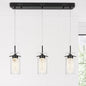 15 Watt 3 Light Black 3000K Warm White Light Integrated LED Pendant Lights with Crystal Glass Shade for Kitchen Island