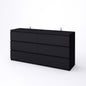 FUFU&GAGA Black 6-Drawers 59 in. W Wooden Dresser without Mirror, Chest of Drawers, Storage Sideboard