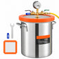 SKYSHALO 5Gal Vacuum Chamber Upgraded Tempered Glass Lid Vacuum Degassing Chamber 304Stainless Steel Chamber Stabilizing Wood