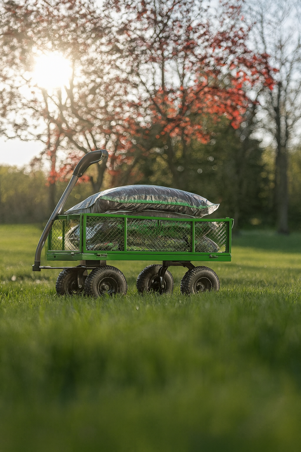 GORILLA CARTS 4 cu. ft., 900 lbs. Heavy-Duty Steel Utility Garden Cart, 4 cu. ft., 10 in. Pneumatic Tires, 2-in-1 Pull or Tow Handle