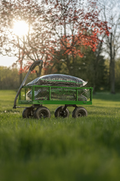 GORILLA CARTS 4 cu. ft., 900 lbs. Heavy-Duty Steel Utility Garden Cart, 4 cu. ft., 10 in. Pneumatic Tires, 2-in-1 Pull or Tow Handle
