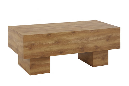 Polibi Modern 43.3 in. Natural Rectangle Wood Coffee Table