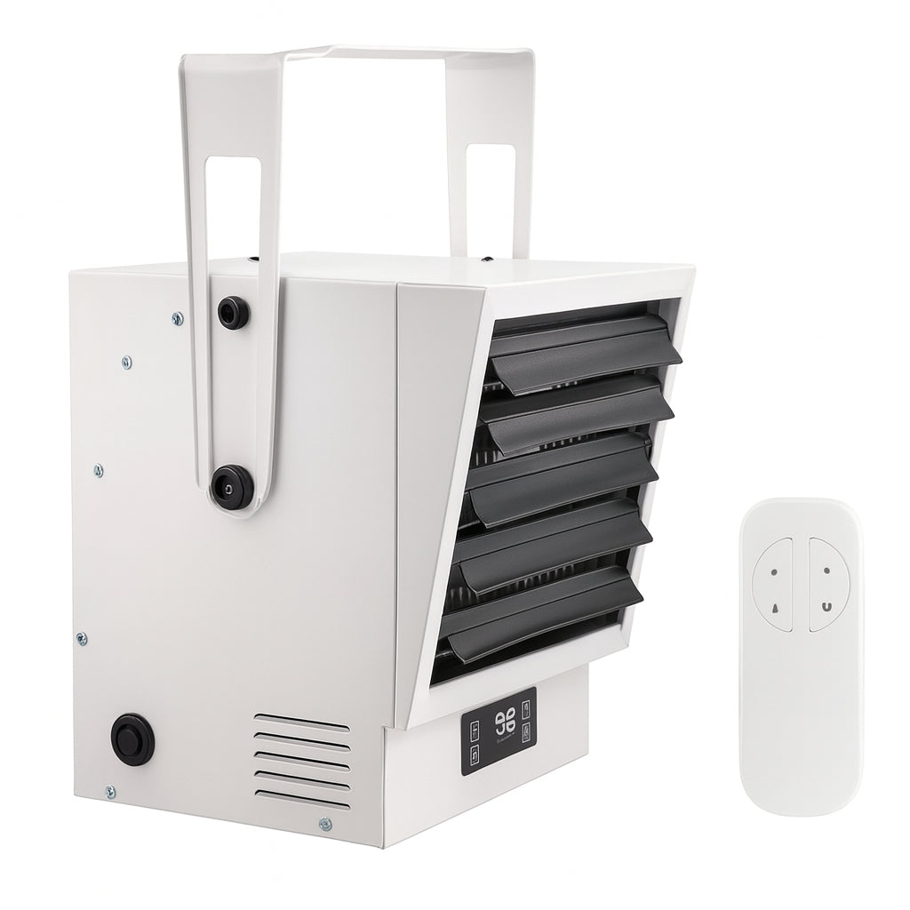 SKYSHALO Electric Garage Heater, 10000-Watt Digital Fan-Forced Wall Ceiling Mount Shop Heater with Overheat Protection