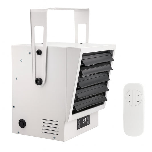 SKYSHALO Electric Garage Heater, 10000-Watt Digital Fan-Forced Wall Ceiling Mount Shop Heater with Overheat Protection
