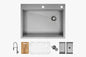 Glacier Bay 27 In Drop In Single Bowl 18 Gauge Stainless Steel Workstation Kitchen Sink With Waterfall And Spring Neck Faucet