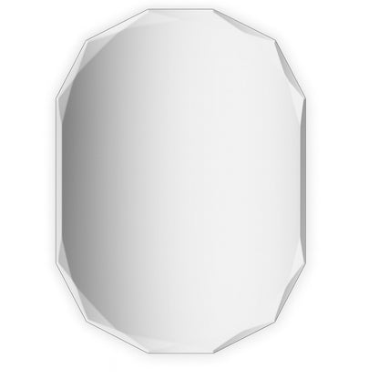 KeonJinn 20 in. W x 28 in. H Oval Beveled Frameless Wall Mount Bathroom Vanity Mirror Decorative Wall Accent Mirror