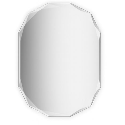 KeonJinn 20 in. W x 28 in. H Oval Beveled Frameless Wall Mount Bathroom Vanity Mirror Decorative Wall Accent Mirror