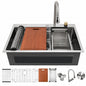 WISBEAM 33 in Drop In Single Bowl 16 Gauge 304 Stainless Steel Kitchen Sink with Faucet and Bottom Grids