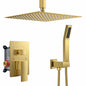FORIOUS PRO 10 in 2 Jet High Pressure Shower System with Handheld in Gold Valve Included H1D11G 10
