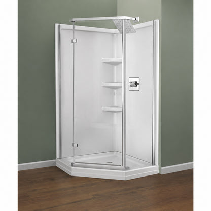 Delta Foundations 38 in L x 38 in W x 70 63 in H Corner Shower Stall Kit