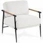 CHRISTOPHER KNIGHT HOME Varsts Modern Upholstered Accent Arm Chair with Wood and Metal Frame Beige