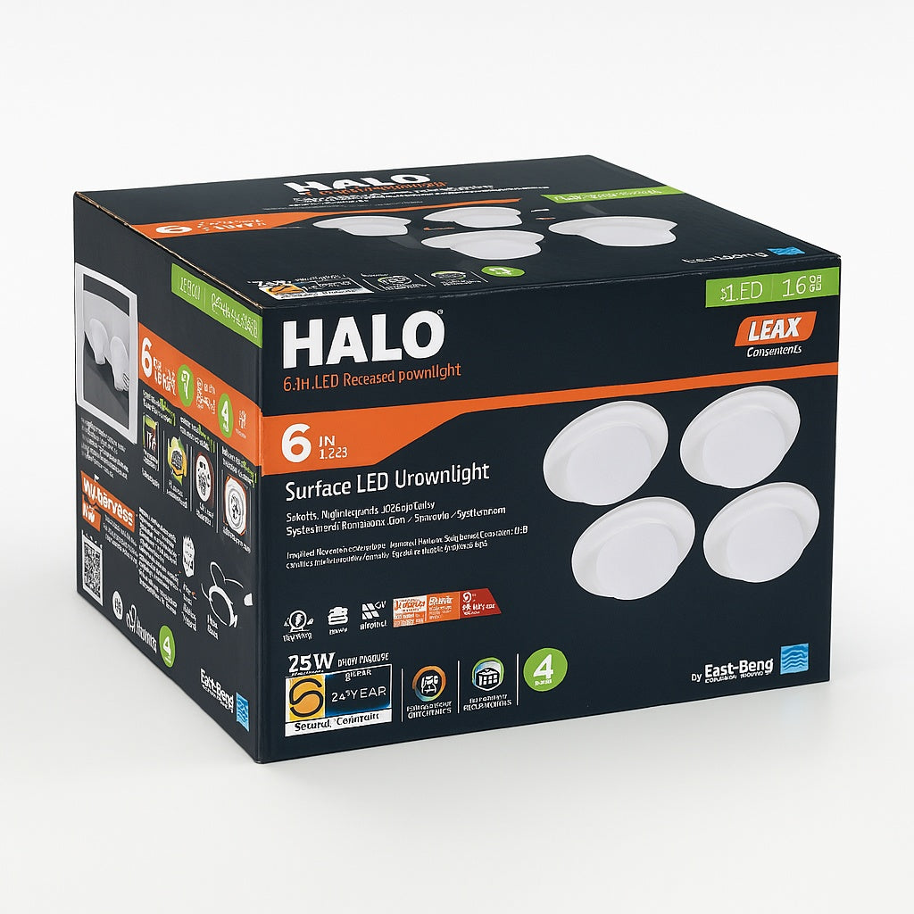 HALO 6 in Selectable CCT for Use in New Construction Remodel Retrofit Installation Integrated LED Downlight 4 Pack