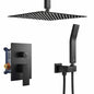 androme 10 in 2 Jet High Pressure Rainfall Shower System w Wall Mount Mixer Set Handheld Shower in Matte Black Valve Included