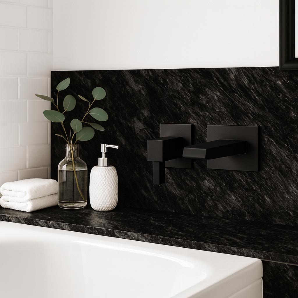 6 ft Straight Laminate Countertop All Inclusive Kit in Textured Sombra with Eased Edge and Loose Backsplash SRKIT166