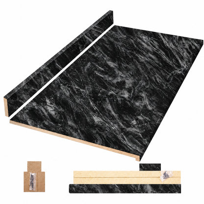 Hampton Bay 8 ft Straight Laminate Countertop All Inclusive Kit in Textured Sombra with Eased Edge and Loose Backsplash